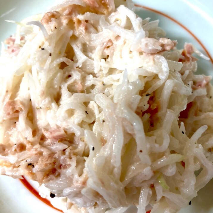 大根と新玉ねぎとツナのサラダ